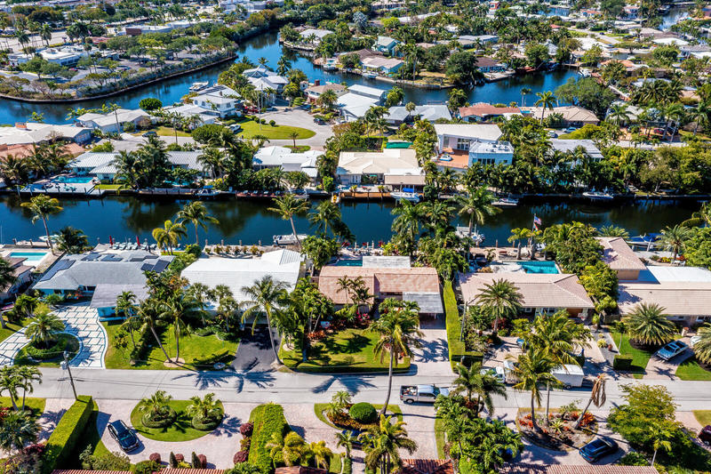 Aerial view Wilton Manors waterfront homes Kevin Wirth P.A. Realtor