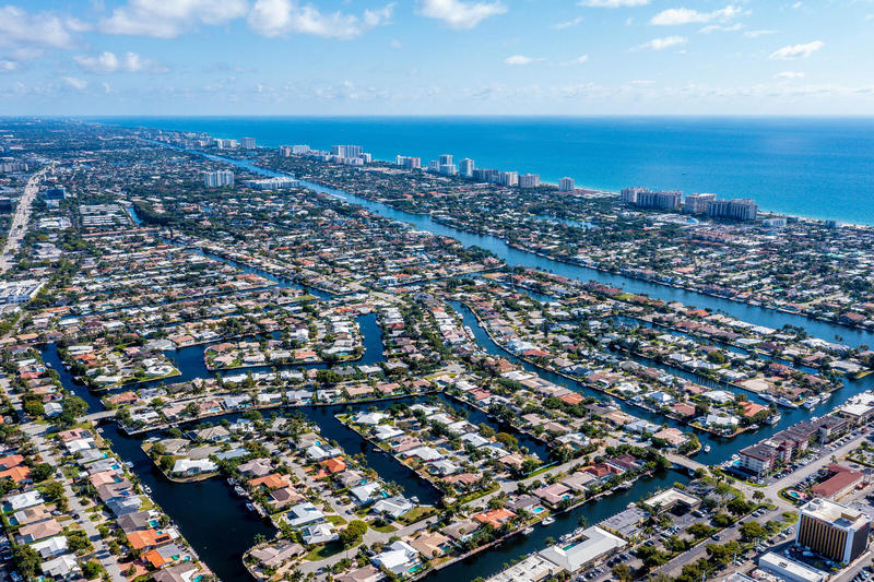 Aerial view waterfront homes The Landings Lake Estate by Kevin Wirth P.A. Realtor