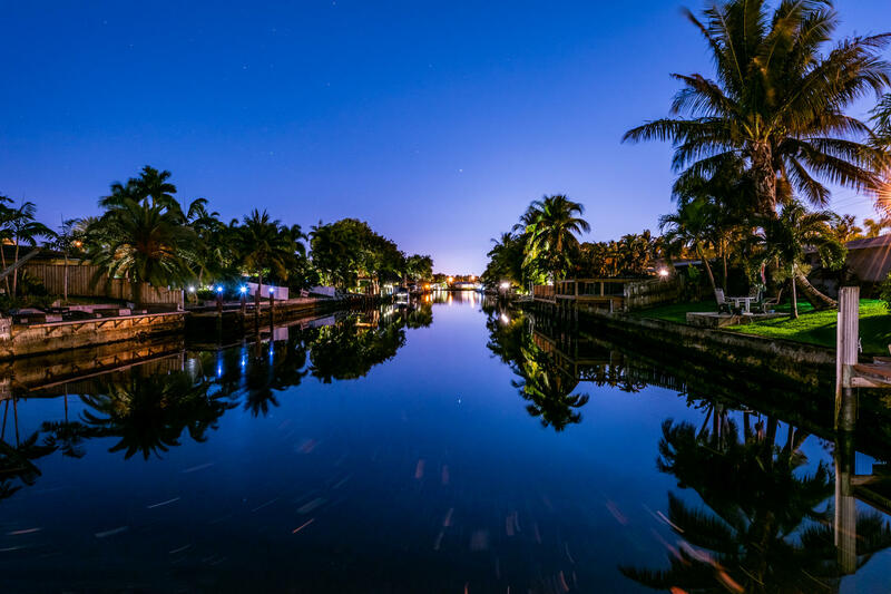 Wilton Manors waterfront homes dusk photo Kevin Wirth PA Realtor